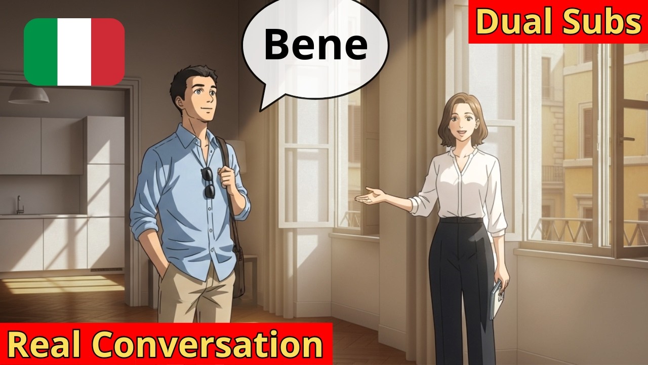 (Двойные субтитры) Аренда квартиры №1 | 10 коротких итальянских диалогов |Итальянский для начинающих