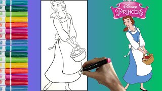Coloring Princess Belle from Beauty and the Beast | Fun Coloring Page
