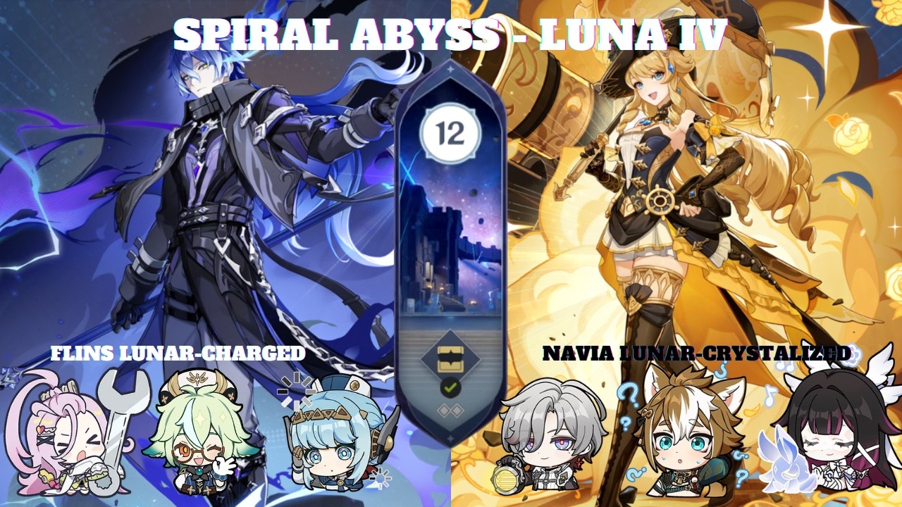 Spiral Abyss Luna IV (6.3) - Flins Lunar-Charged x Navia Lunar-Crystalized | Genshin Impact