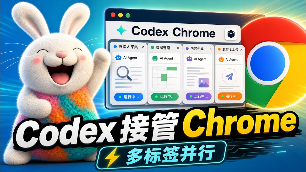 Codex Chrome 插件实测：AI 终于能自己开浏览器干活了，多标签并行太强 - YouTube