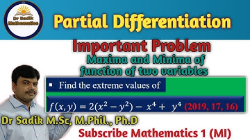 Problem on maxima and minima of function of two variables| Maxima and minima| Example of maxima