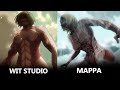 Annie titan transformation by wit studio vs mappa