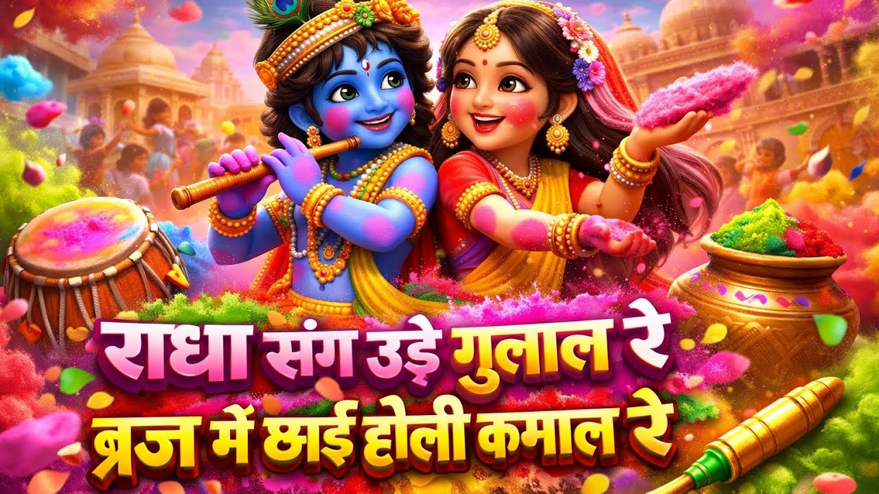 बरसाने मे गूंजे बांसुरी कि तान राधा संग उड़े ग़ुलाल रे ब्रज मे छाई होली कमाल रे #holi_mix 