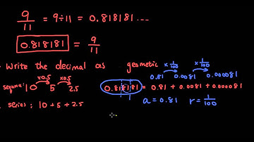 Sequences and series lesson 6 - convert recurring decimals to fractions