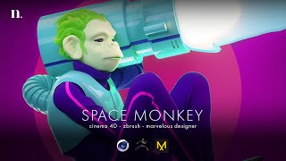 Space Monkey | Timelapse | Cinema 4D, ZBrush and Marvelous Designer