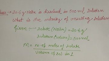 20.6 g NaBr is disolved in 500 ml sol. find molarity of resulting soln. #neet2025