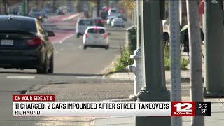 11 people charged, 2 cars impounded for street takeovers