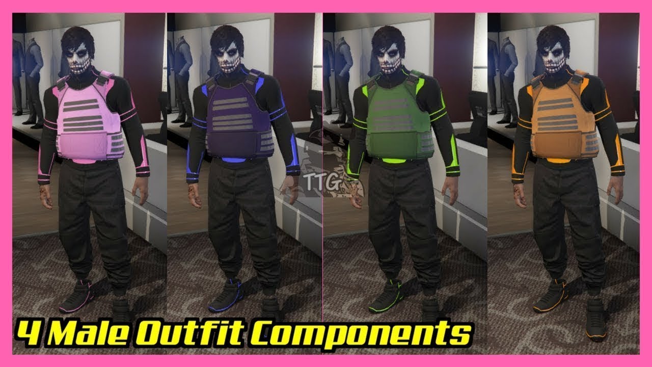 GTA 5 Online TOP 4 *TRON* (DEADLINE) Male Outfit Colored Armor Transfer