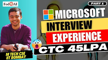 Applied AI / ML Scientist Microsoft | Interview Experience | Devesh IIT Bombay | Part 1 | #fodo #ai