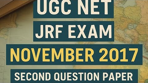 UGC NET JRF Geography | November 2017 Paper II Questions | Previous Year MCQs Practice #ugcnetjrf