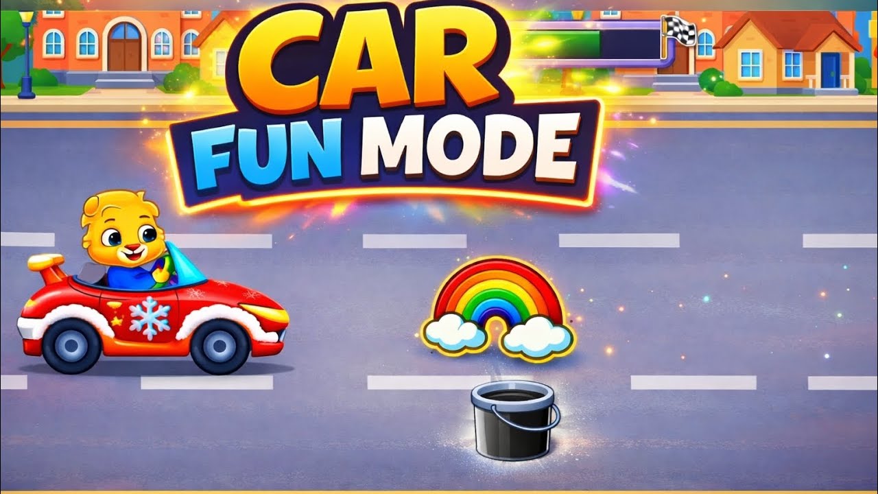 Car Fun Gameplay | Collect Color Buckets 🌈 Fun Mode – Lucas & Friends