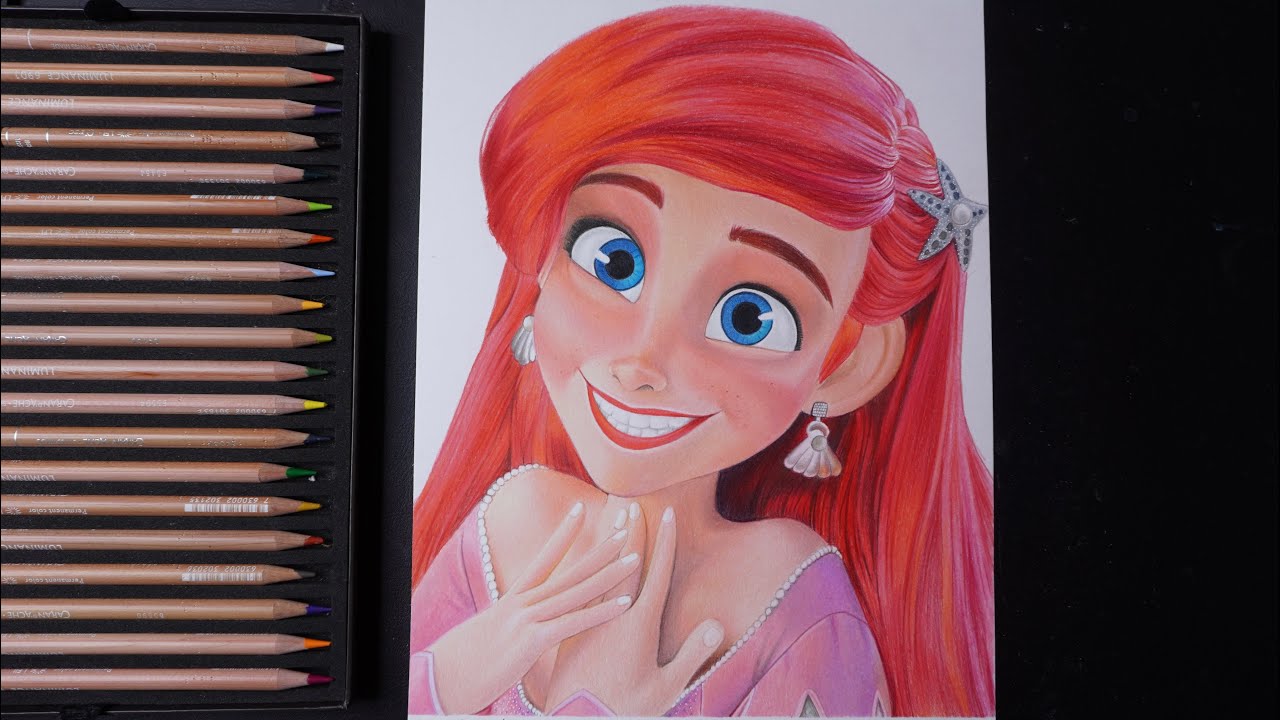 Drawing Princess Ariel -  The Little Mermaid | valerieespino.arts
