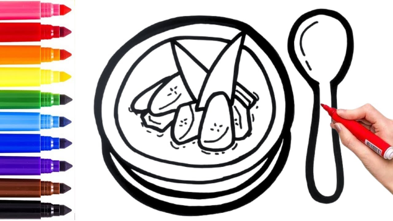 How to Draw Banana Compote (Kolak Pisang) | Drawing and Coloring - YouTube