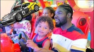 Baby Drives Car At chuck E Cheese