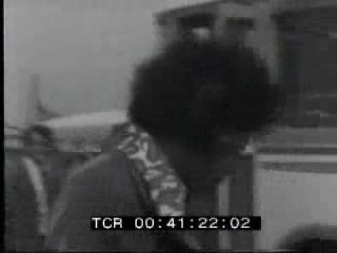Jimi Hendrix TV footage from Rome airport, Italy