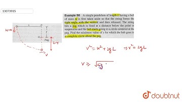 A simple pendulum of length L having a bob of mass m is first taken aside so that the string for...