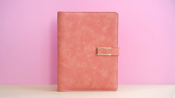 kiaace custom printing hardcover A5 pink pu leather cover 6 ring binder budget planner