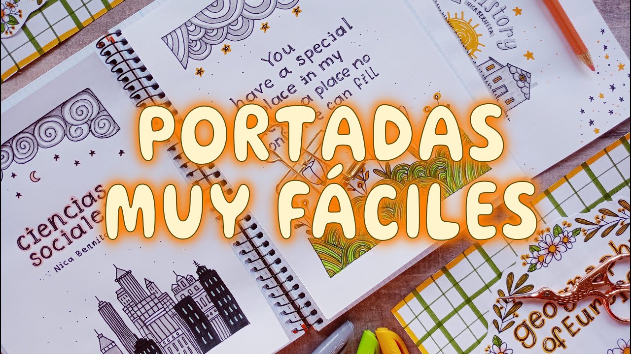 PORTADAS AESTHETIC para CUADERNOS con ROTULADORES  🦋  IDEAS para CARÁTULAS FÁCILES y BONITAS