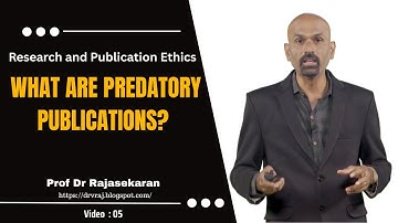 What are Predatory Publications? #profdrrajasekaran