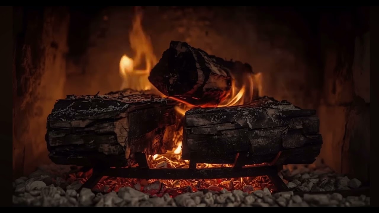 Камин 4К - Потрескивание поленьев и звуки огня для сна, расслабления и уюта 🔥🔥🔥