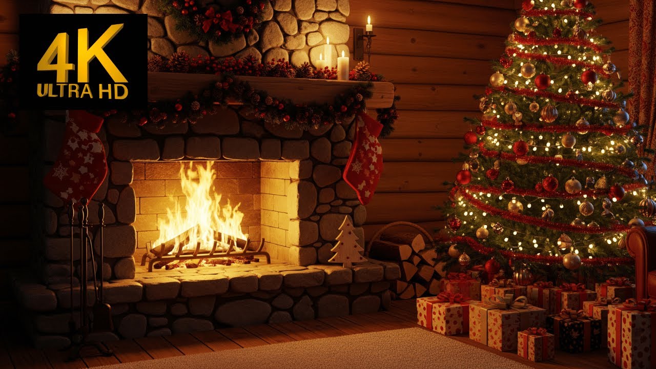 Cozy Christmas Eve 4K | Piano & Fireplace Sounds for Ultimate Holiday ...