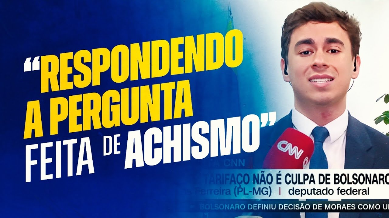 Nikolas rebate jornalista sobre anistia ampla