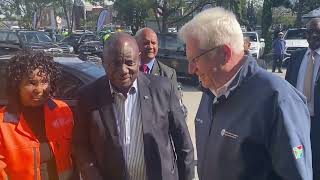 President Ramaphosa arrives at the Garden Route District Municipality offices in George