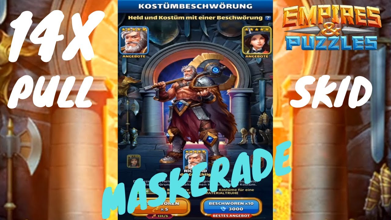 5x KOSTÜM BESCHWÖRUNG (Maskerade) - Empires And Puzzles - 5x COSTUME SUMMON / PULL (Masquerade)