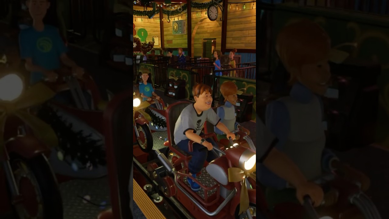 Santa's home 🎅🏻 perfect place to start a Gift Rush 🎅🏻🏍️💨 #planetcoaster2 #christmas