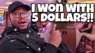 I Won On This NEW Slot Machine Using $5 Of Free Play!!