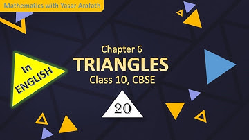 TRIANGLES 20 | Pythagoras Theorem | Theorem 6.7  | CBSE Class10 Mathematics Lesson in English