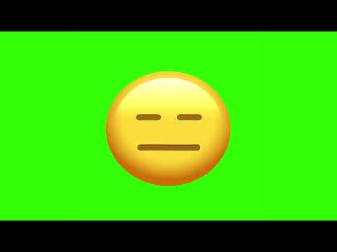 3D Emoji 😑 Expressionless Face / green screen easy download