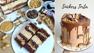 SNICKERS TORTA🍫🥜 - Snickers Cake - BebePiskóta