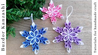 DIY Kanzashi Hópehely 07/ Kanzashi Christmas Snowflake 07 / Szalag Hópehely DIY Kanzashi Hópehely 07/ Kanzashi Christmas Snowflake 07 / Szalag Hópehely