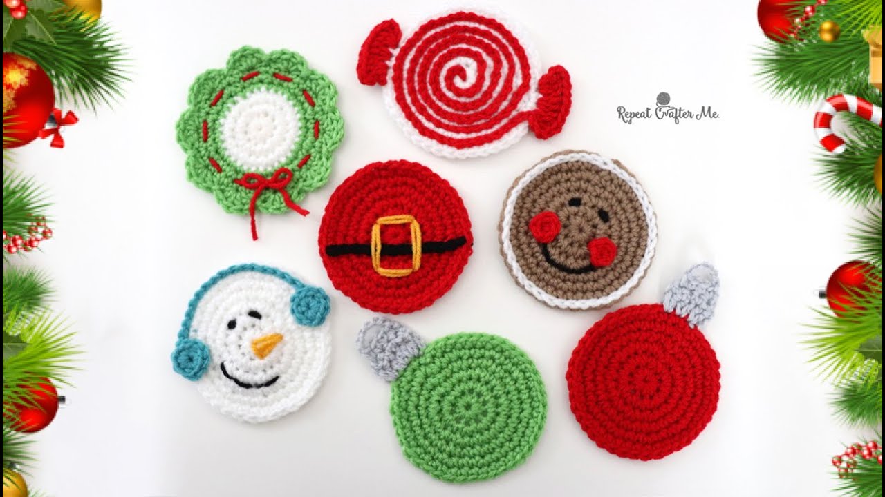 Crochet Christmas Coasters - Repeat Crafter Me