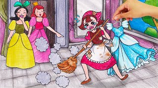 Disney Princess: Please Help Cinderella Clean Up | Stop Motion Paper | Seegi Story