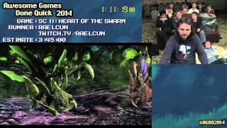 Starcraft II: Heart of The Swarm Brutal Difficulty :: Speed Run in 3:20:36 by Raelcun #AGDQ 2014