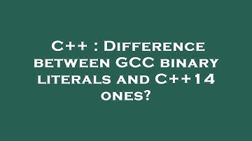 C++ : Difference between GCC binary literals and C++14 ones?