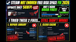 Fix cannot update game on steam Steam not enough free disk space fix 2026