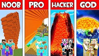 Minecraft NOOB vs PRO vs HACKER vs GOD : FAMILY LAVA TSUNAMI in Minecraft! Animation