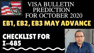 Visa Bulletin Prediction October 2020 - GOOD NEWS for EB Category - Checklist for I-485