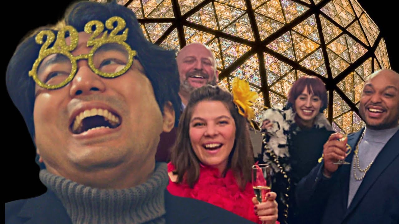 Guy Doesn’t Know When to Take Off New Years Glasses