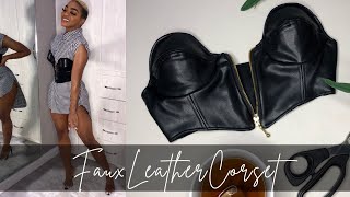 Faux Leather Corset with Cups | How To Make A Corset | Boning + Underwire + Cups | Designisme Daily