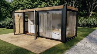 Container Hus Med Bad Og Toilet TINY HOUSE BLISS 13,2 M2 : 6 X 2,5 M