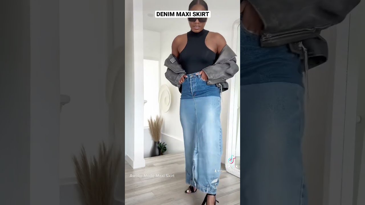 Maxi denim skirts youtube deals