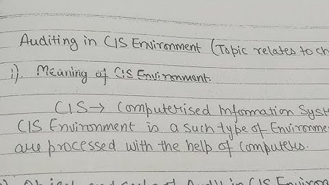 CIS ENVIRONMENT AUDIT REVISION FOR CA IPCC NOVEMBER 2017