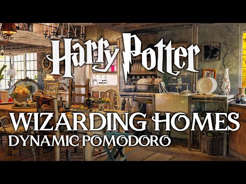 HARRY POTTER STUDY SESSION: Wizarding Homes 🏠 Malfoy, Hagrid & more - ASMR Hogwarts Pomodoro Timer