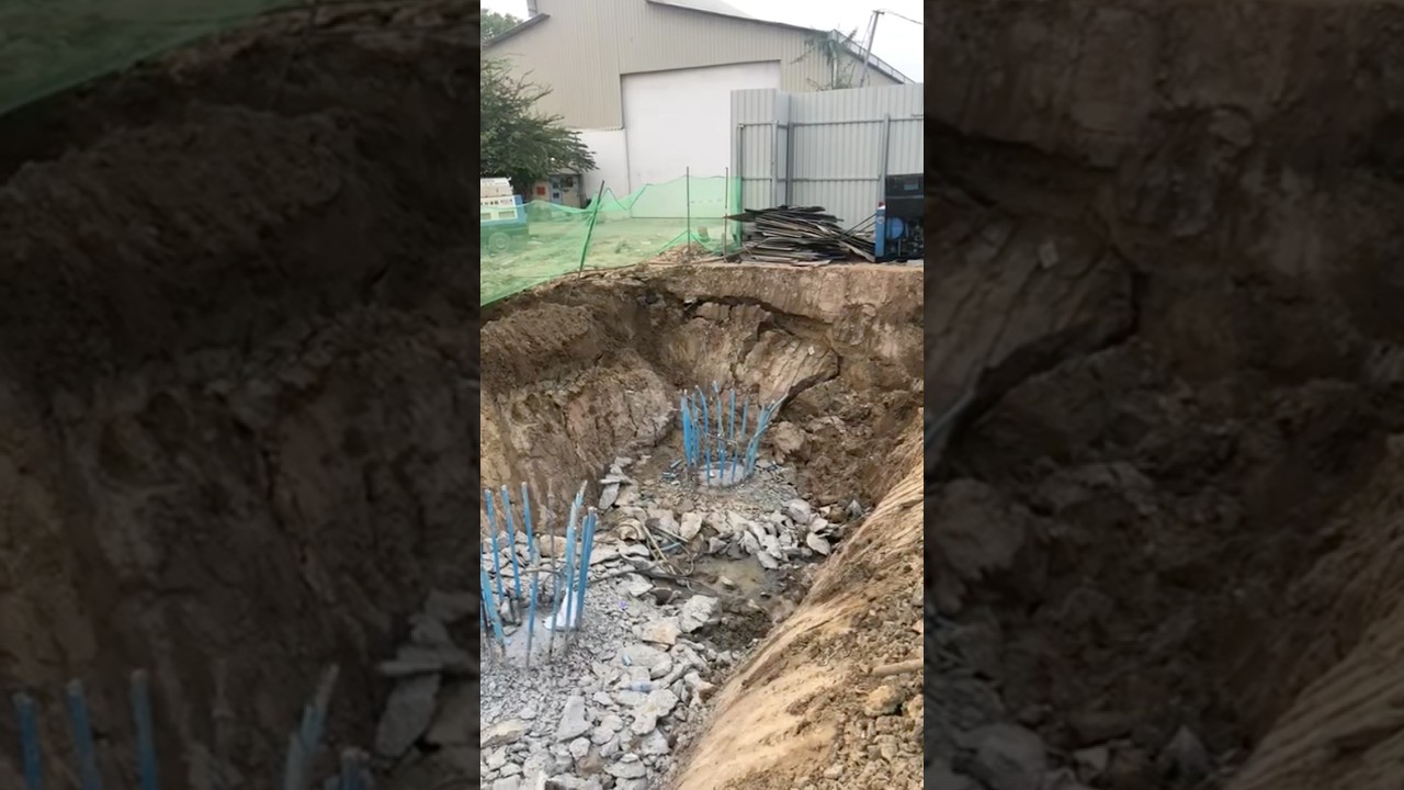 Rain started after the excavation of bore piles 