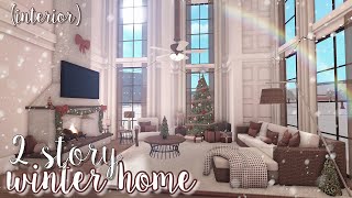 2 story christmas winter home (interior) ୨୧ | bloxburg speedbuild | luminto