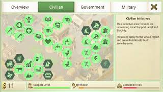 Rebel inc. Mobile app Game play screenshot 2